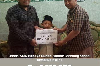 SMP Cahaya Quran Donasikan Hampir 8 Juta untuk Palestina